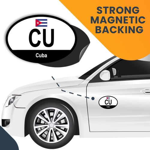 Magnet Me Up Cuba Cuban Euro Oval Magnet Decal, 4x6 Inches, Heavy Duty for Car, Truck, SUV, Or Any Other Magnetic Surface