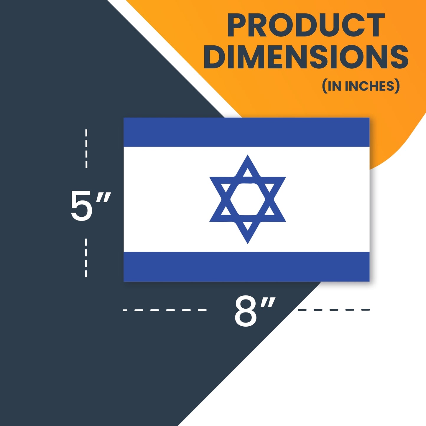 Magnet Me Up Israeli Flag Magnet Decal, 5x8 Inches, Blue and White, Heavy Duty Automotive Magnet for Car Truck SUV
