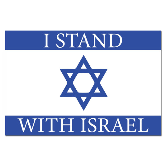 Magnet Me Up I Stand with Israel Israeli Flag Magnet Decal, 4x6 Inches, Blue and White, Heavy Duty Automotive Magnet for Car Truck SUV