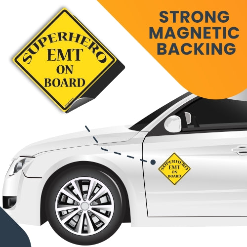 Superhero EMT On Board Magnet Decal Perfect for Car or Truck