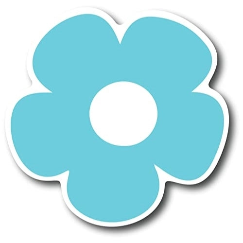 Magnet Me Up Teal Daisy Hippie Flower Magnet Decal, 5 Inches, Heavy Duty Automotive Magnet for Car Truck SUV