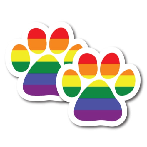 Magnet Me Up Blank LGBT Paw Print 2 Pack Magnet Paw Print Great for Car Truck SUV