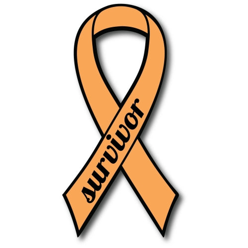 Orange Leukemia and Kidney Cancer Survivor Ribbon Car Magnet Decal Heavy Duty Waterproof …