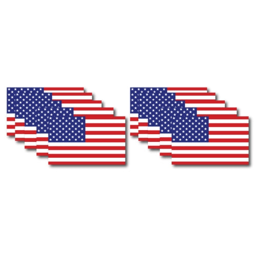 American Flag Car Magnets- 10 Pack, 2-3/4 x 4" Decals Heavy Duty Waterproof for Car Truck SUV