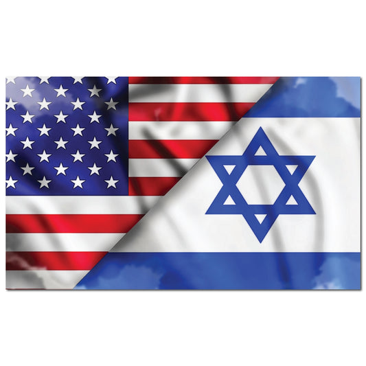 Magnet Me Up American and Israeli Flag Magnet Decal, 3x5 Inches, Blue and White, Heavy Duty Automotive Magnet for Car, Truck, SUV, Support and Stand with Israel