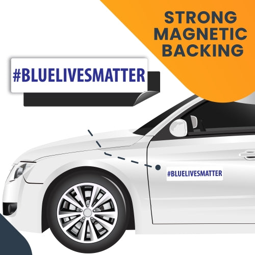 #BLUELIVESMATTER Magnet in Support of Law Enforcement - 2x8" Decal Heavy Duty for Car Truck SUV …