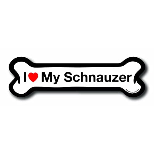 Magnet Me Up I Love My Schnauzer Dog Bone Car Magnet - 2x7 Dog Bone Auto Truck Decal Magnet