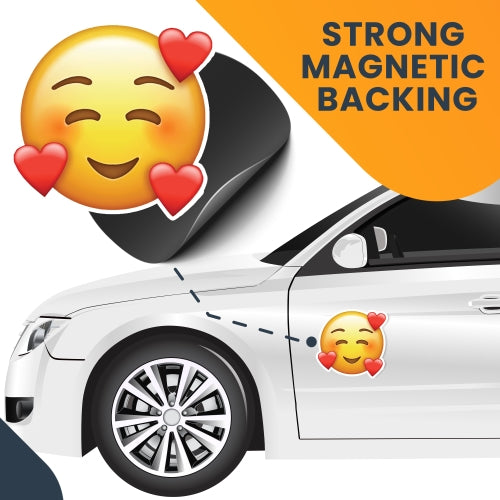 Surrounding Hearts Smiley Emoticon Magnet Decal Perfect for Car or Truck…
