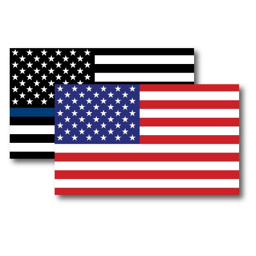 Thin Blue Line American Flag Magnet Decal and American Flag Magnet 3x5 - Heavy Duty for Car Truck SUV - 2 Pack - In Support of Police and Law Enforcement Officers …