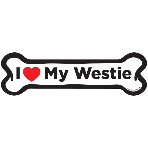 Magnet Me Up I Love My Westie Dog Bone Car Magnet - 2x7 Dog Bone Auto Truck Decal Magnet …