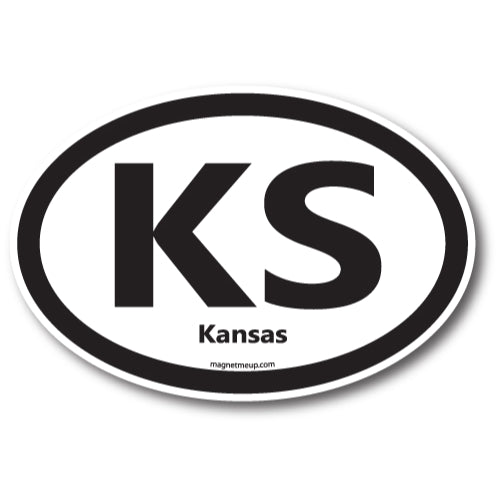 KS Kansas Car Magnet 4x6" US State Oval Refrigerator Locker SUV Heavy Duty Waterproof… …