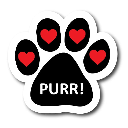 Purr! Pawprint Car Magnet By Magnet Me Up 5" Paw Print Auto Truck Decal Magnet …