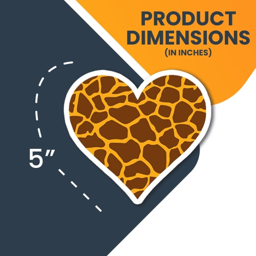 Magnet Me Up Giraffe Multicolored Heart Magnet Decal, 5 Inches, Heavy Duty Automotive Magnet for Car Truck SUV Or Any Other Magnetic Surface