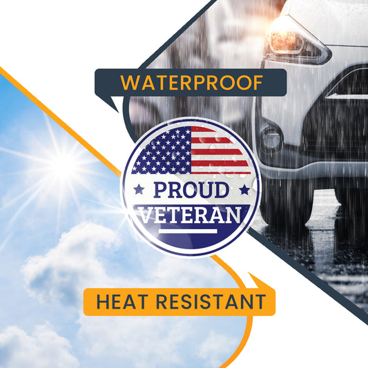 Magnet Me Up Proud Veteran Patriotic Red White and Blue Military Magnet Decal, 5 Inch, Perfect for Car, Truck, SUV, Gift, in Support of Veterans, Active Duty, Armed Forces