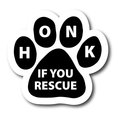 Honk if You Rescue Pawprint Car Magnet By Magnet Me Up 5" Paw Print Auto Truck Decal Magnet …