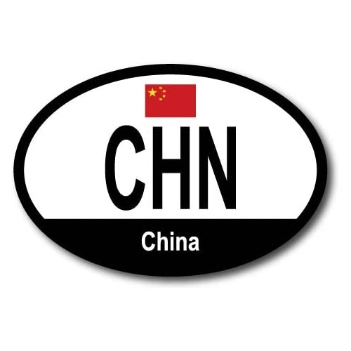 Magnet Me Up China Chinese Euro Oval Magnet Decal, 4x6 Inches, Heavy Duty for Car, Truck, SUV, Or Any Other Magnetic Surface