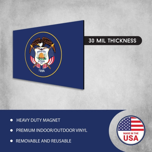 Utah Car Magnet US State Flag Refrigerator Locker SUV Heavy Duty Waterproof… …