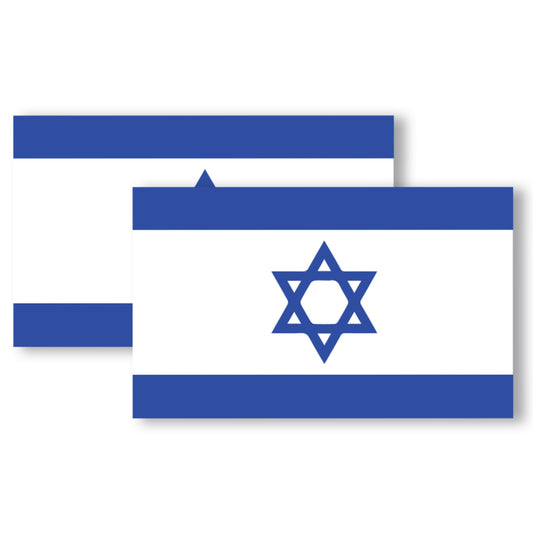 Magnet Me Up Israeli Flag Adhesive Decal Sticker, 2 Pack, 3x5 Inch, Heavy Duty Adhesion to Car Window, Bumper, Etc Showing Support and Unity for Israel We Stand with Israel