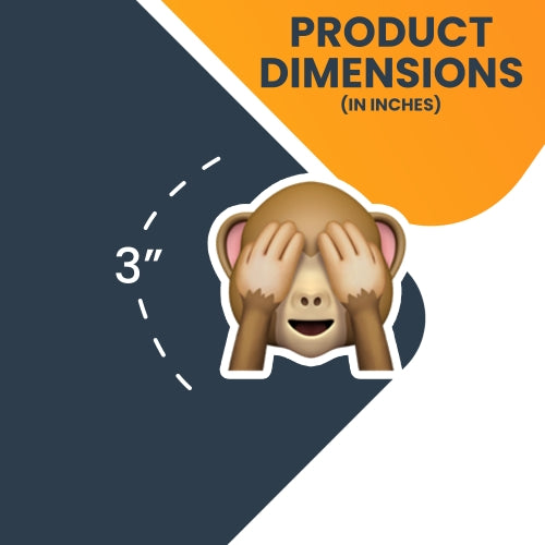 Monkey Emoticon Magnets, Variety of 3 Monkey Emoticon Covering Eyes, Ears, and Mouth Decals Perfect for Car or Truck