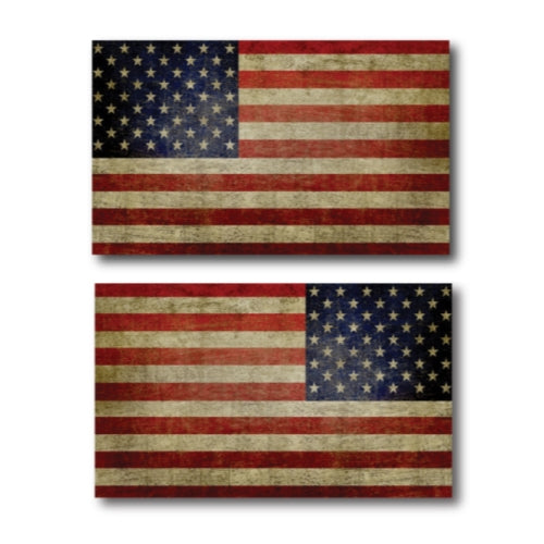 Weathered American Flag Car Magnet Decals - 2 Pack 3 x 5 Opposing Heavy Duty for Car Truck SUV …