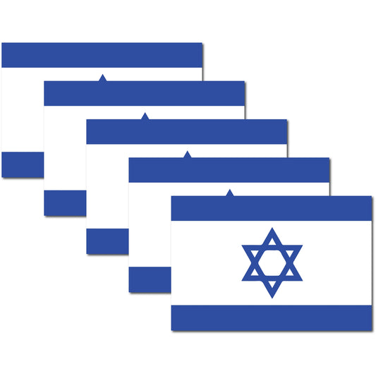 Magnet Me Up Israel Israeli Flag Magnet Decal, 4x6 Inches, 5 Pack, Blue and White, Heavy Duty Automotive Magnet for Car Truck SUV