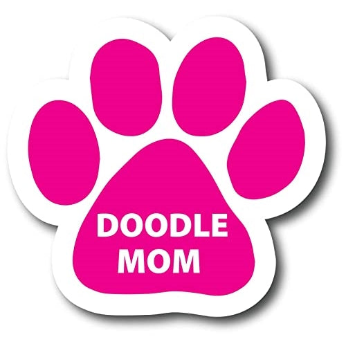 Magnet Me Up Doodle Mom Pawprint Car Magnet - 5" Paw Print Auto Truck Fridge Magnetic Decal