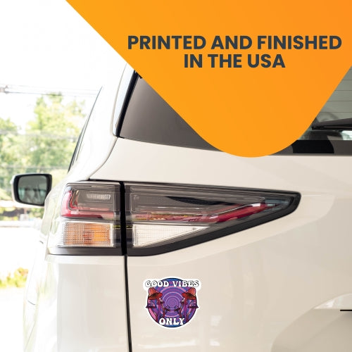 Magnet Me Up Good Vibes Only Psychedelic Mushroom Tie Dye Magnet Decal, 5 Inches, Heavy Duty Automotive Magnet for Car Truck SUV or Any Other Magnetic Surface