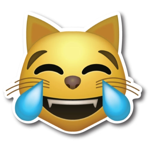 Magnet Me Up Cat Laughing Crying Emoticon Magnet Decal - Heavy Duty Magnet for Car Truck SUV