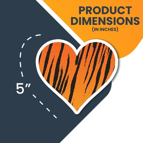 Magnet Me Up Tiger Print Heart Magnet Decal, 5 Inches, Heavy Duty Automotive Magnet for Car Truck SUV Or Any Other Magnetic Surface