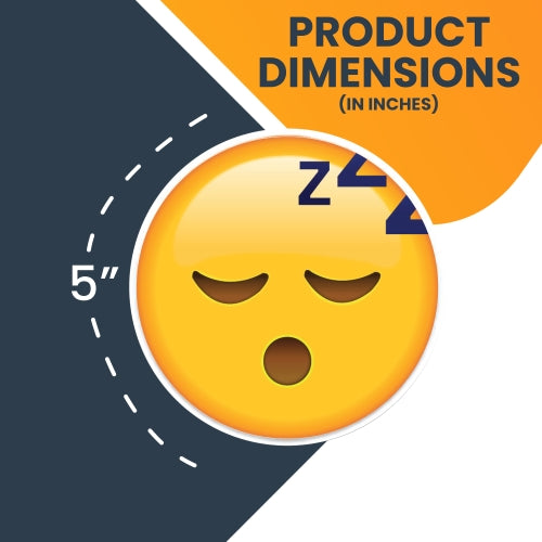 Magnet Me Up Sleeping ZZZ Emoticon Magnet Decal, 5 Inch Round, Self-Expression