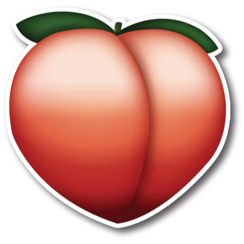 Magnet Me Up Peach Emoticon Magnet Decal, 5 Inch Round, Cute Self-Expression Decorative Magnet For Car, Truck, SUV, Or Any Other Magnetic Surface