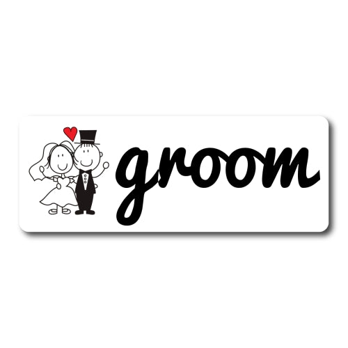 Groom Magnet Decal 3" x 8" Great for Car Truck SUV Refrigerator