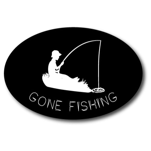 Gone Fishing Car Magnet Decal 4 x 6 Oval Heavy Duty for Car Truck SUV Waterproof …