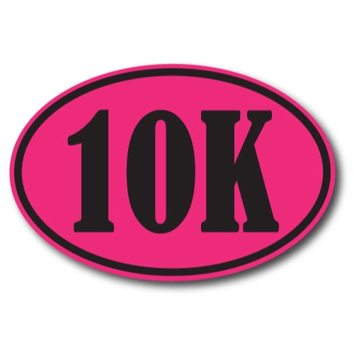 10K Marathon Pink and Black Oval Car Magnet 4x6" Decal Heavy Duty Waterproof …