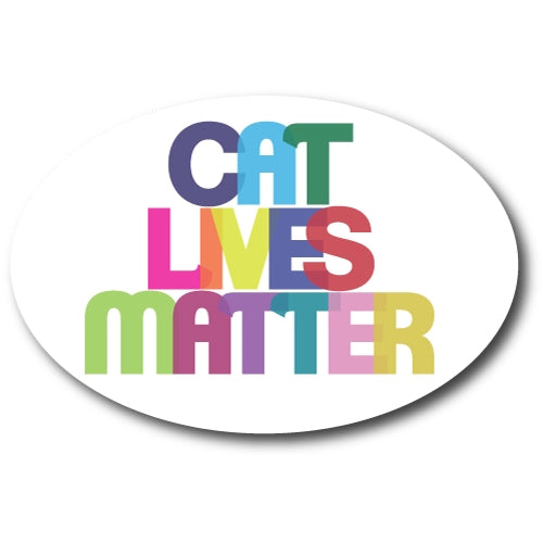 Magnet Me Up Cat Lives Matter Magnet - 4x6 inch Multicolored Oval Decal - Heavy Duty Magnet for Car Truck SUV …