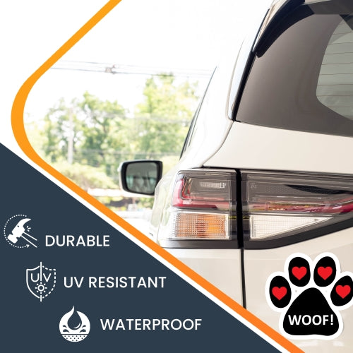 Woof! Pawprint Car Magnet By Magnet Me Up 5" Paw Print Auto Truck Decal Magnet …