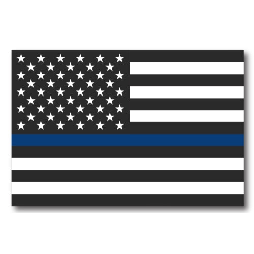 Thin Blue Line Opposing American Flag Magnet Decal 4 x 6 Heavy Duty for Car Truck SUV - In Support of Police and Law Enforcement Officers …