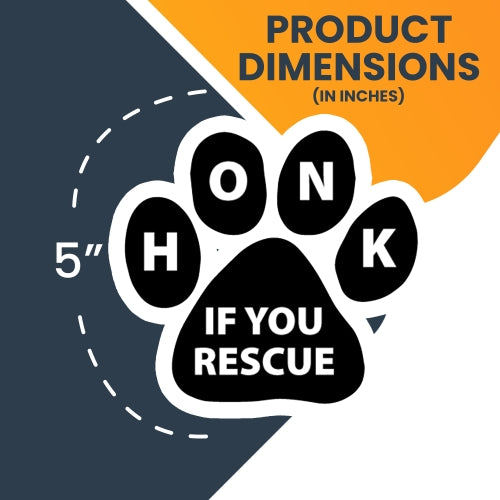Honk if You Rescue Pawprint Car Magnet By Magnet Me Up 5" Paw Print Auto Truck Decal Magnet …
