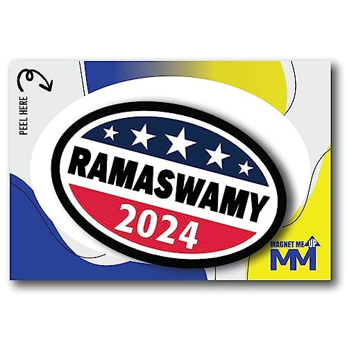 Magnet Me Up Vivek Ramaswamy Republican Political Party 2024 Adhesive Decal Sticker, 2 Pack, 5.5x3.5 Inch, Heavy Duty Adhesion to Car Window, Bumper, etc