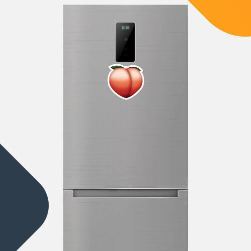 Magnet Me Up Peach Emoticon Magnet Decal, 5 Inch Round, Cute Self-Expression Decorative Magnet For Car, Truck, SUV, Or Any Other Magnetic Surface