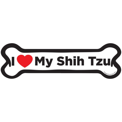Magnet Me Up I Love My Shih Tzu Dog Bone Car Magnet - 2x7 Dog Bone Auto Truck Decal Magnet …