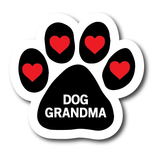 Dog Grandma Pawprint Car Magnet By Magnet Me Up 5" Paw Print Auto Truck Decal Magnet …