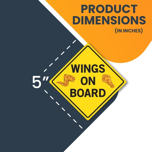 Magnet Me Up Wings On Board Car Magnet Decal, 5x5 Inches, Heavy Duty Automotive Magnet for Car Truck SUV