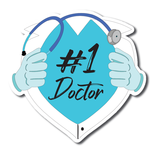 Magnet Me Up #1 Doctor Magnet Decal with Heart, 5x5 inch, Heavy Duty Automotive Magnet for Car Truck SUV Or Any Other Magnetic Surface