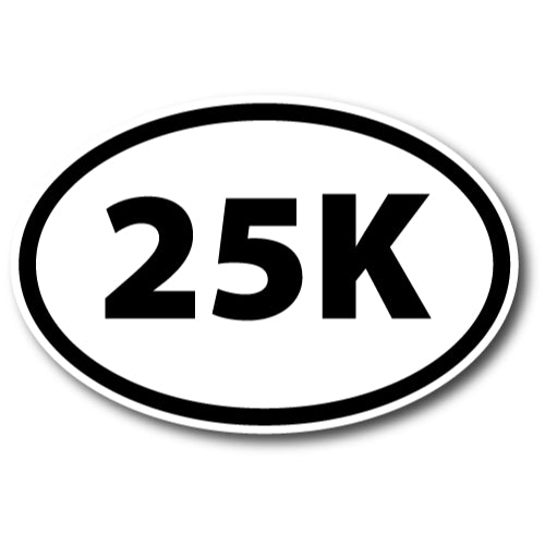 25K Marathon Black Oval Car Magnet 4x6" Decal Heavy Duty Waterproof …