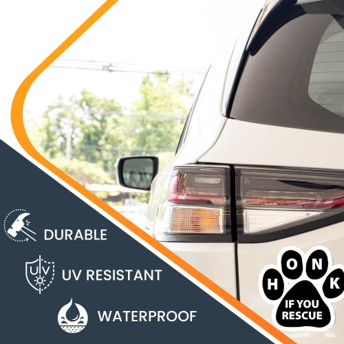 Honk if You Rescue Pawprint Car Magnet By Magnet Me Up 5" Paw Print Auto Truck Decal Magnet …