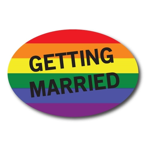 LGBT Getting Married Oval Car Magnet 4x6" Decal Heavy Duty Waterproof …