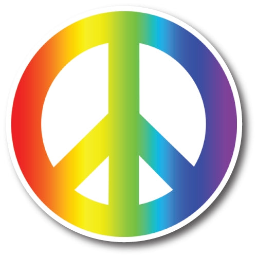 Magnet Me Up Peace Sign, 5" Round Colorful Car Magnet Auto Truck Decal Magnet