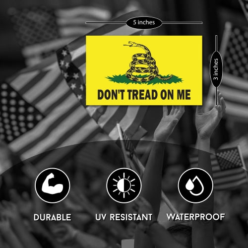 Don't Tread on Me Gadsden Flag 2PK 3 x 5 Car Magnet Decal - Heavy Duty for Car Truck SUV