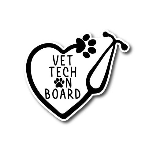 Magnet Me Up Vet Tech On Board 5x5.5 Car Magnet Decal, Heavy Duty for Car Truck SUV
